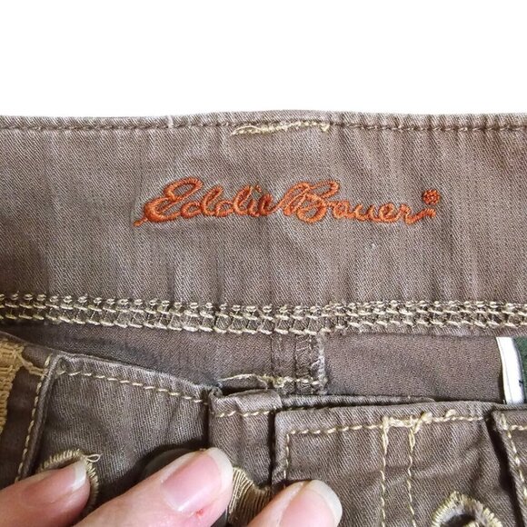Eddie Bauer Brown Hiking Outdoor Roll Tab Hem Pants Sz 6 - Picture 7 of 10